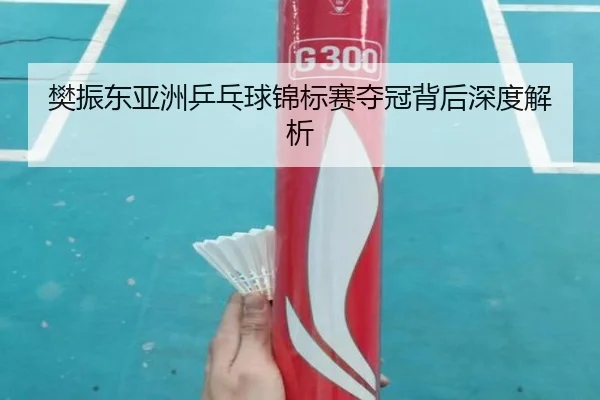 樊振东亚洲乒乓球锦标赛夺冠背后深度解析